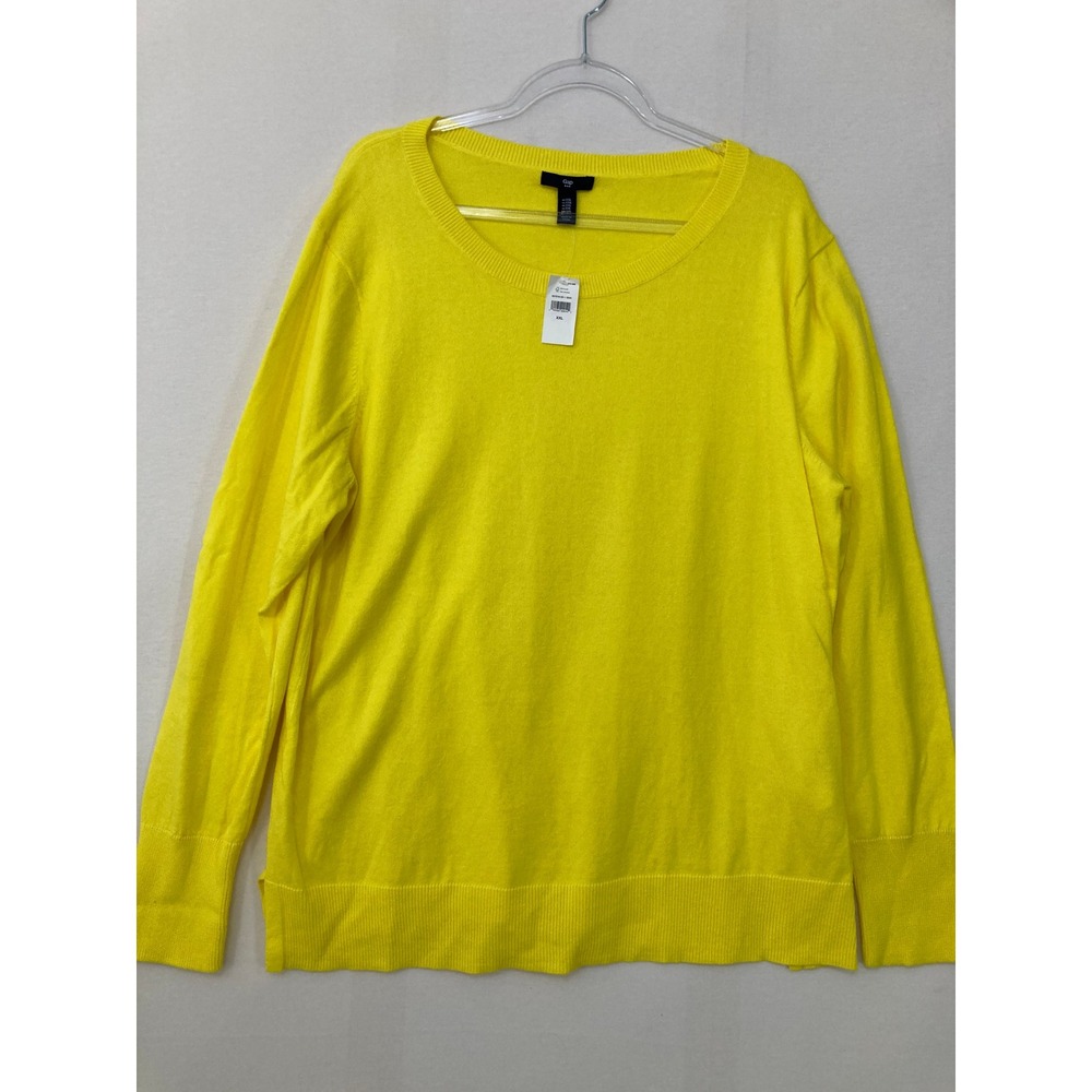 New Gap Cotton‎ Crewneck Lightweight Sweater XXL Yellow Long Sleeve Casual